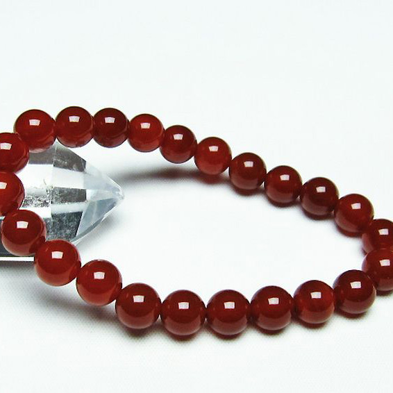 パワーストーン 天然石 赤アゲートブレスレット 8mm [T57-6686]