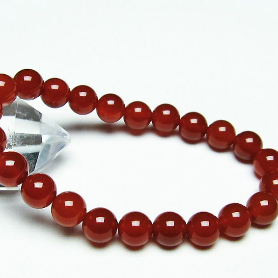 パワーストーン 天然石 赤アゲートブレスレット 8mm [T57-6695]