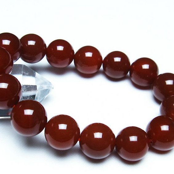 赤アゲートブレスレット 14mm [T57-6995]