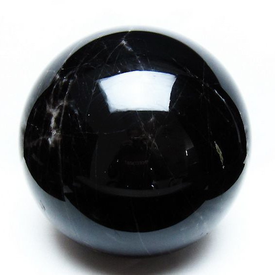13.4Kgモリオン 純天然 黒水晶 丸玉 215mm [T572-10876]