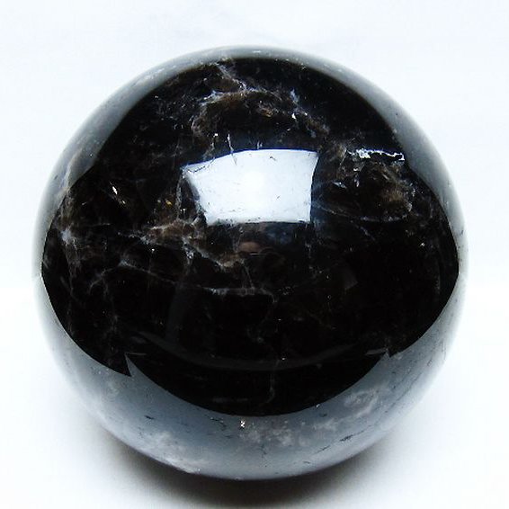 6.9Kgモリオン 純天然 黒水晶 丸玉 175mm [t572-11707]
