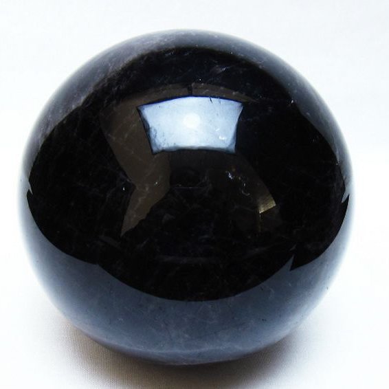 1.9Kgモリオン 純天然 黒水晶 丸玉 115mm [t572-12035]