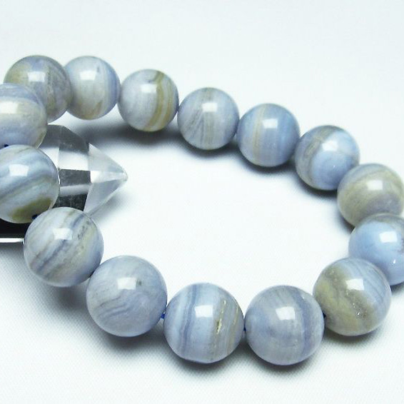 ブルーレースアゲートブレスレット14mm[T58-6989]