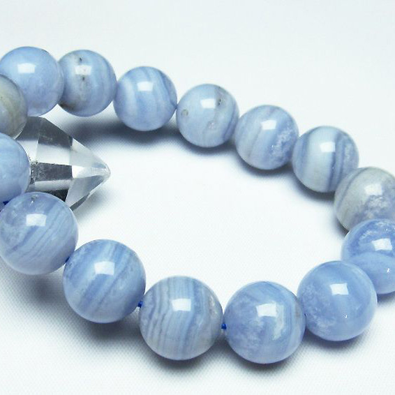 ブルーレースアゲートブレスレット14mm[T58-6996]
