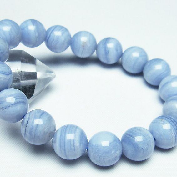 ブルーレースアゲートブレスレット12mm[T58-7034]