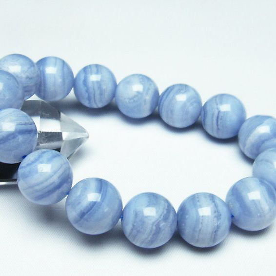 ブルーレースアゲートブレスレット14mm[T58-7059]