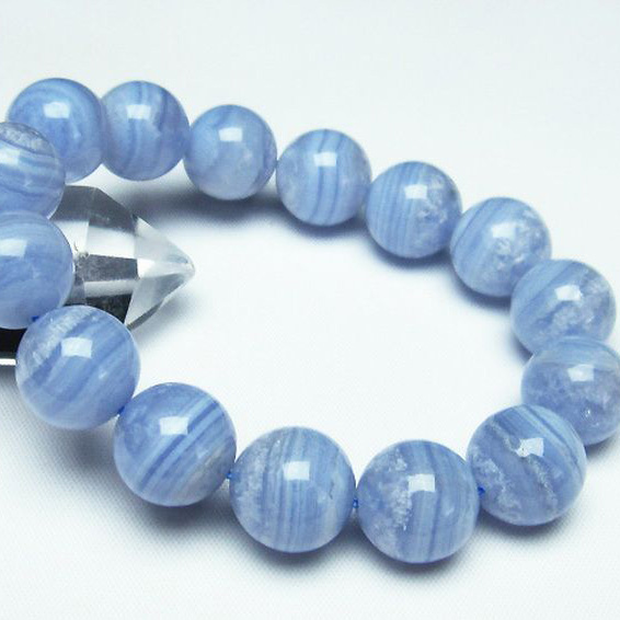 ブルーレースアゲートブレスレット14mm[T58-7069]