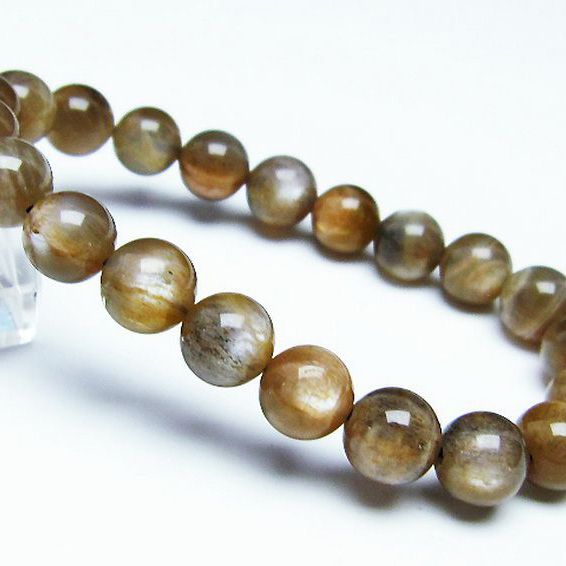 オレンジムーンストーン ブレスレット9mm[T597-3517]