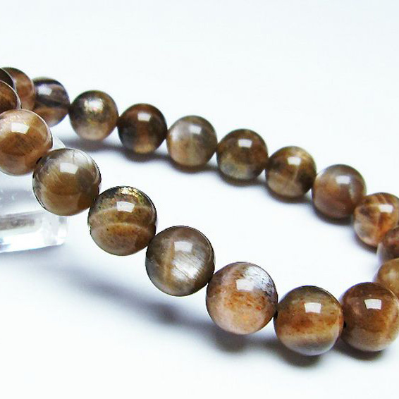 オレンジムーンストーン ブレスレット10mm[T597-3563]