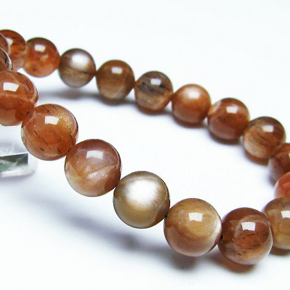 オレンジムーンストーン ブレスレット11mm[T597-3573]