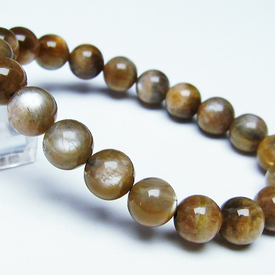 オレンジムーンストーン ブレスレット10mm[T597-3632]