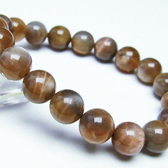 オレンジムーンストーン ブレスレット11mm[T597-3664]