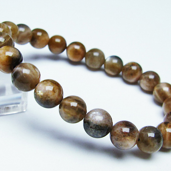 オレンジムーンストーン ブレスレット9mm[T597-3677]