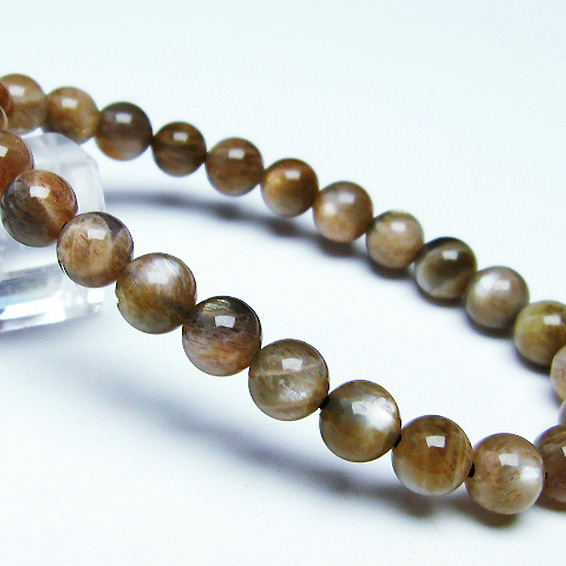 オレンジムーンストーン ブレスレット7mm[T597-3692]