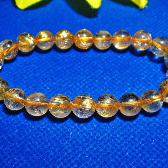 ゴールドタイチンルチルブレスレット 8mm [T6-5179]