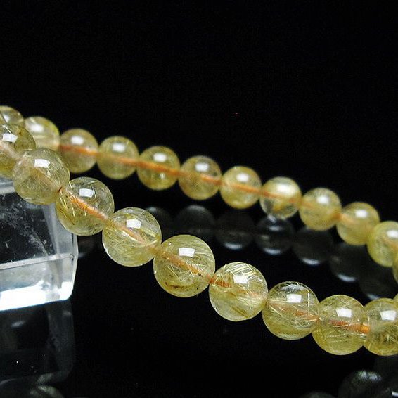 ゴールドタイチンルチルブレスレット 7mm [T6-5783]