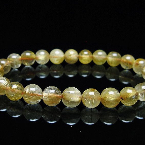 ゴールドタイチンルチルブレスレット 7mm [T6-5788]