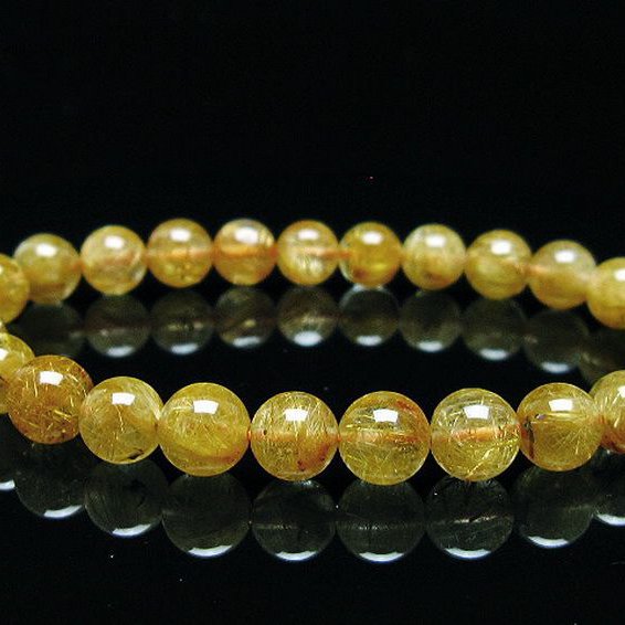 ゴールドタイチンルチルブレスレット 7mm [T6-5819]