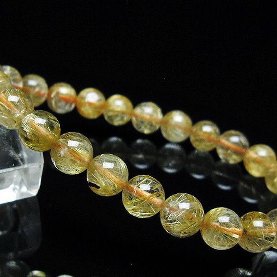 ゴールドタイチンルチルブレスレット 7mm [T6-5825]