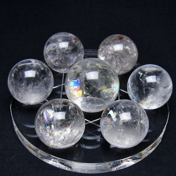 虹入りヒマラヤ水晶丸玉七星陣 26mm [t602-2772]