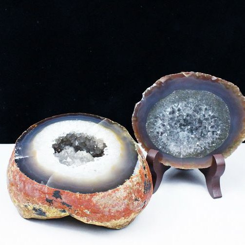 1.3Kgペア水晶トレジャーメノウ[T605-3529]