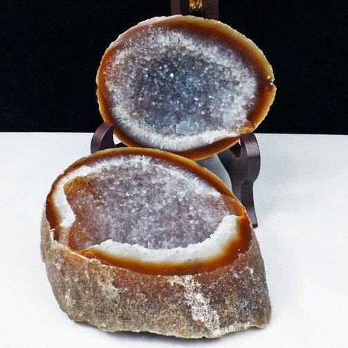 ペア水晶トレジャーメノウ[T605-3586]