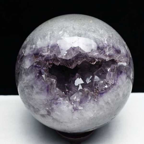 5.5Kg アメジスト笑口丸玉165mm[T610-11755]