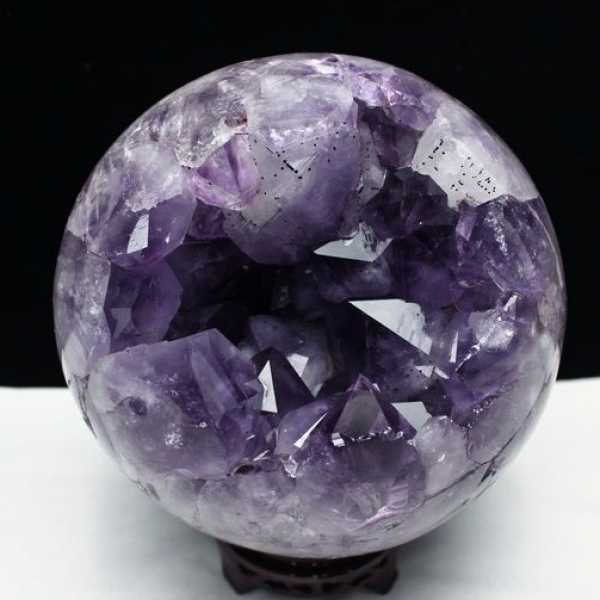10Kg アメジスト笑口丸玉200mm[T610-11953]