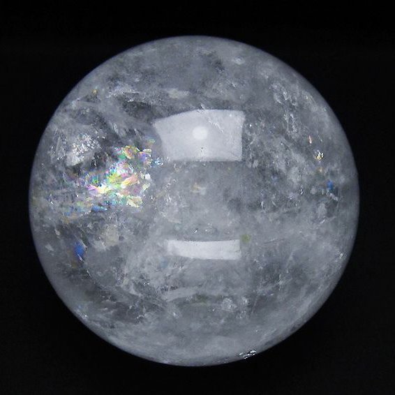 虹入りヒマラヤ水晶丸玉 85mm [T62-16124]