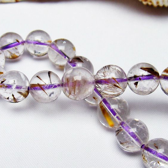 カコクセナイト インクォーツ ブレスレット10mm[T628-3697]