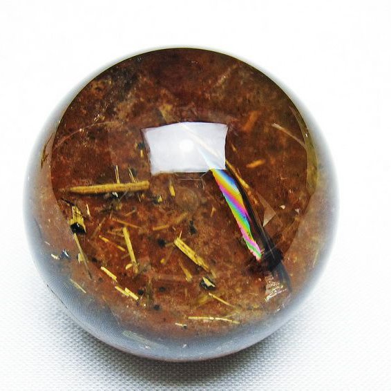 ゴールドタイチンルチル入り水晶丸玉 38mm [T637-4637]