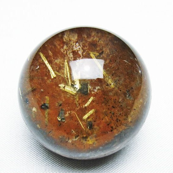 ゴールドタイチンルチル入り水晶丸玉 36mm [T637-4642]