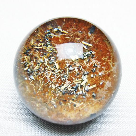 ゴールドタイチンルチル入り水晶丸玉 34mm [T637-4645]