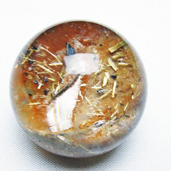 ゴールドタイチンルチル入り水晶丸玉 35mm [T637-4660]