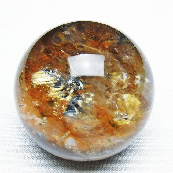 ゴールドタイチンルチル入り水晶丸玉 46mm [T637-4694]