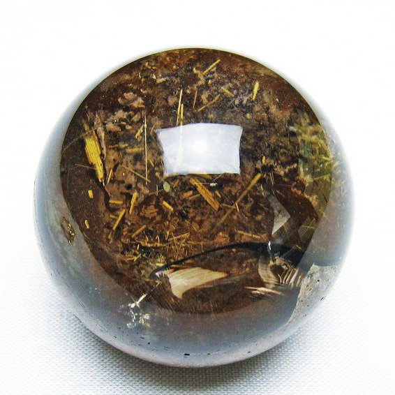 ゴールドタイチンルチル入り水晶丸玉 42mm [T637-4706]