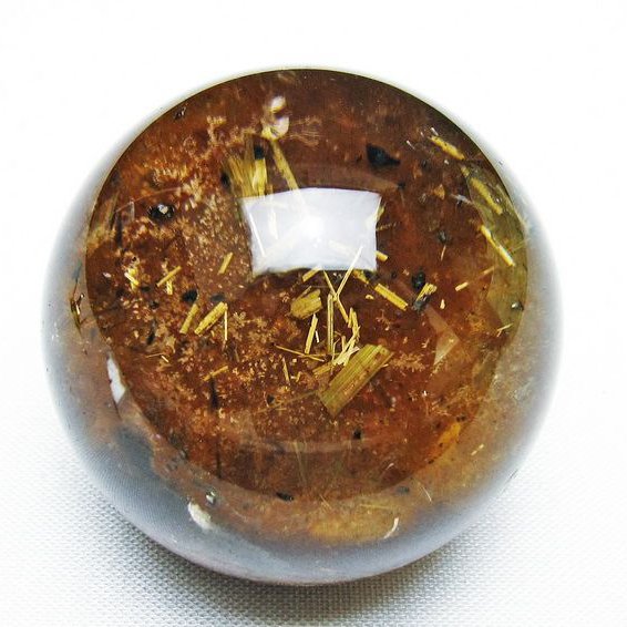 ゴールドタイチンルチル入り水晶丸玉 41mm [T637-4721]