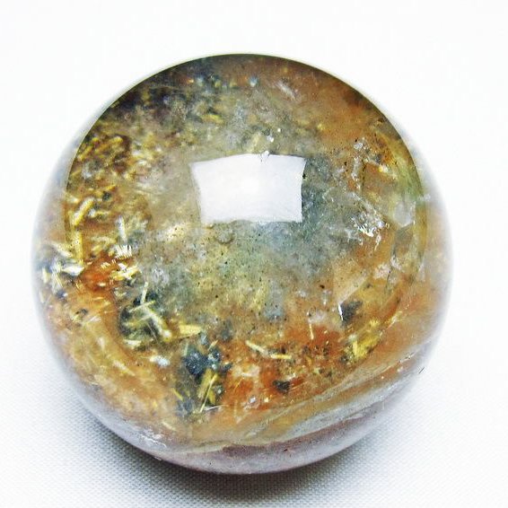 ゴールドタイチンルチル入り水晶丸玉 54mm [T637-4739]