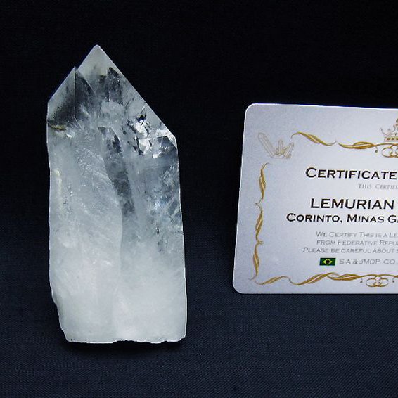 レムリアンシード水晶原石 ミナスジェライス州コリント産 ※証明書付き[T641-1587]