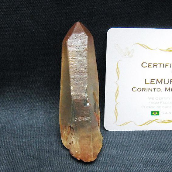 シトリン レムリアンシード水晶原石 ミナスジェライス州コリント産 ※証明書付き[T641-2115]