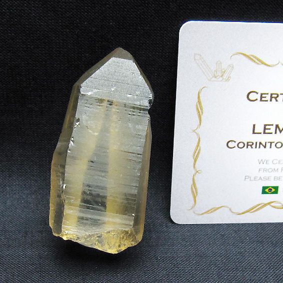 シトリン レムリアンシード水晶原石 ミナスジェライス州コリント産 ※証明書付き[T641-2149]