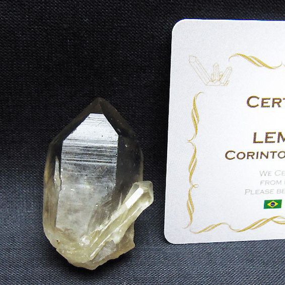 シトリン レムリアンシード水晶原石 ミナスジェライス州コリント産 ※証明書付き[T641-2157]