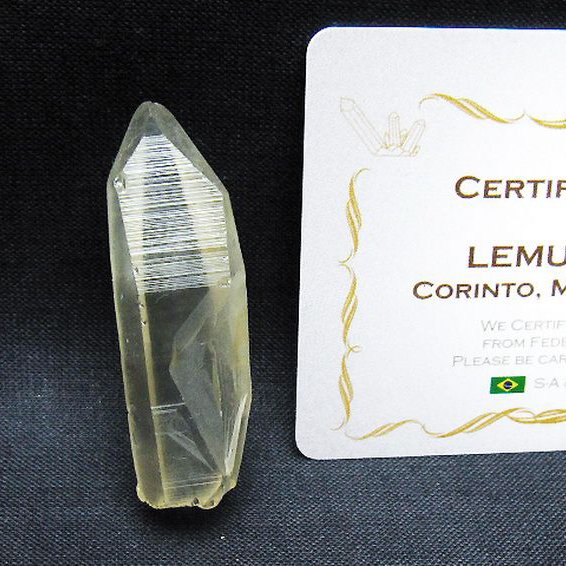 シトリン レムリアンシード水晶原石 ミナスジェライス州コリント産 ※証明書付き[T641-2164]