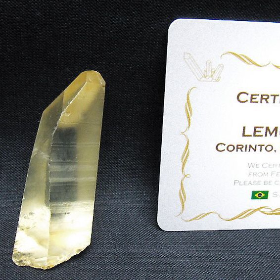シトリン レムリアンシード水晶原石 ミナスジェライス州コリント産 ※証明書付き[T641-2166]