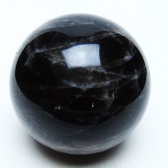 モリオン 純天然 黒水晶 丸玉 54mm [t643-5227]