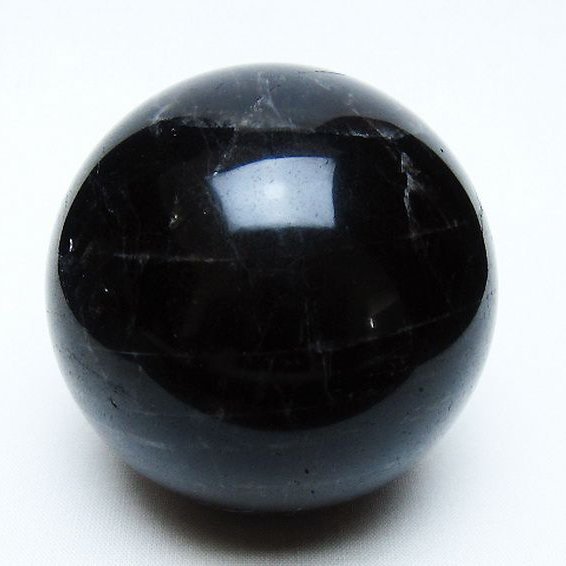 モリオン 純天然 黒水晶 丸玉 70mm [t643-5248]