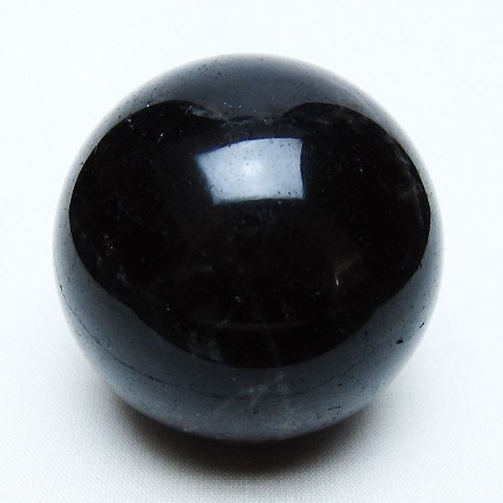 モリオン 純天然 黒水晶 丸玉 54mm [t643-5268]