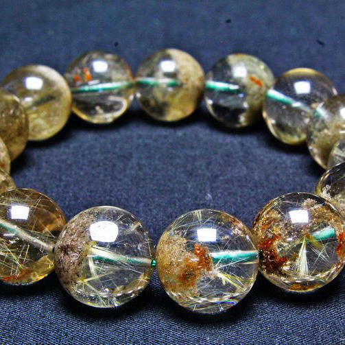 タイチンフラワー水晶ガーデンクォーツ（庭園水晶）ブレスレット15mm[T660-1890]