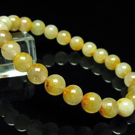 タイチンフラワー水晶ブレスレット8mm[T660-2043]