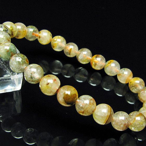 タイチンフラワー水晶ブレスレット7mm[T660-2088]